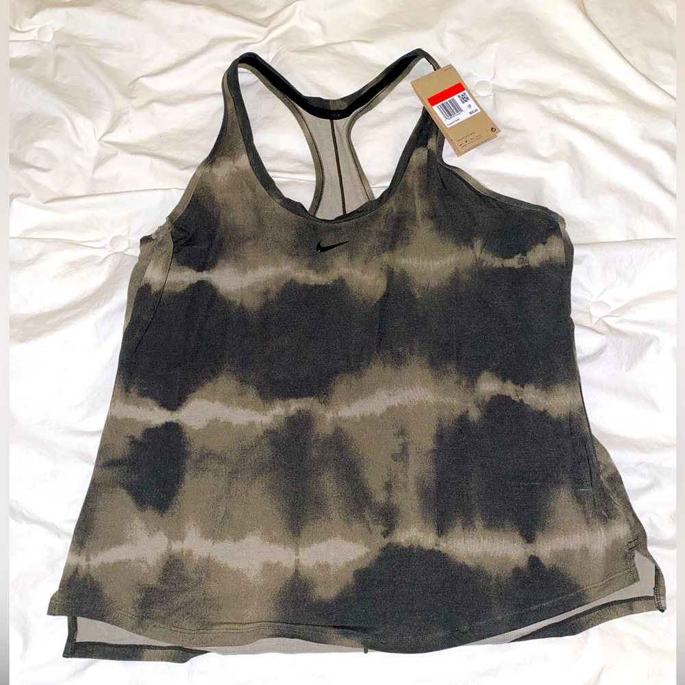 Nike green tie dye athletic top